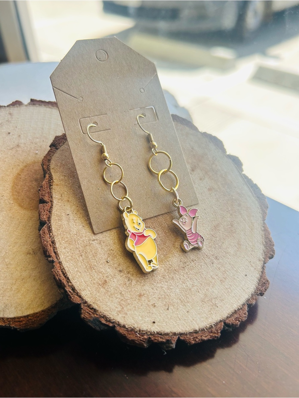 Winnie the Pooh & Piglet Dangle Earrings Cute Cartoon Nostalgia Jewelry - Picture 4 of 6